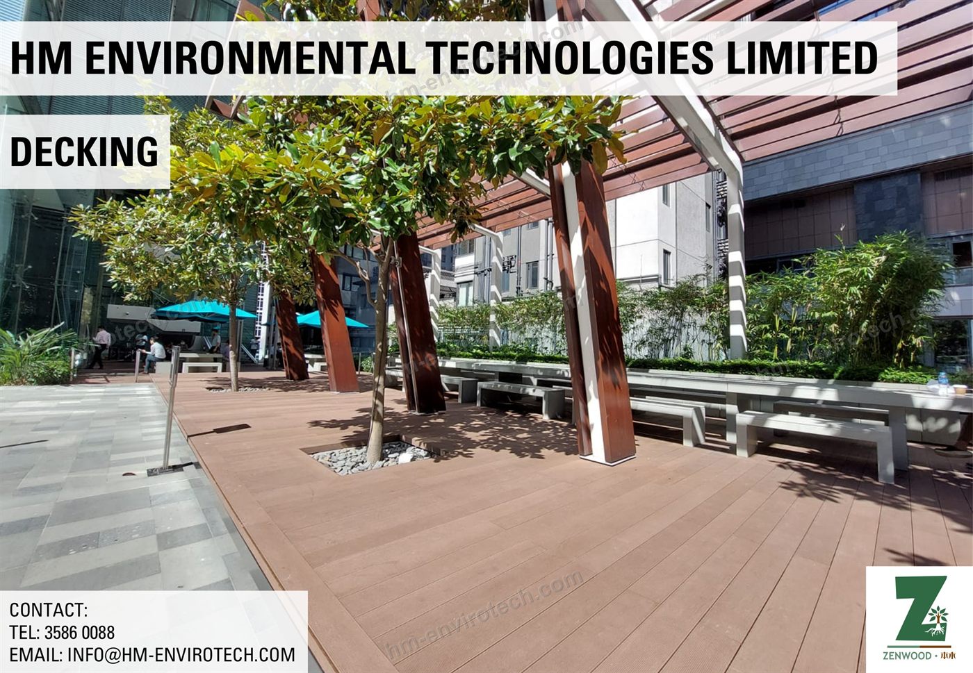 Plaza tree deck